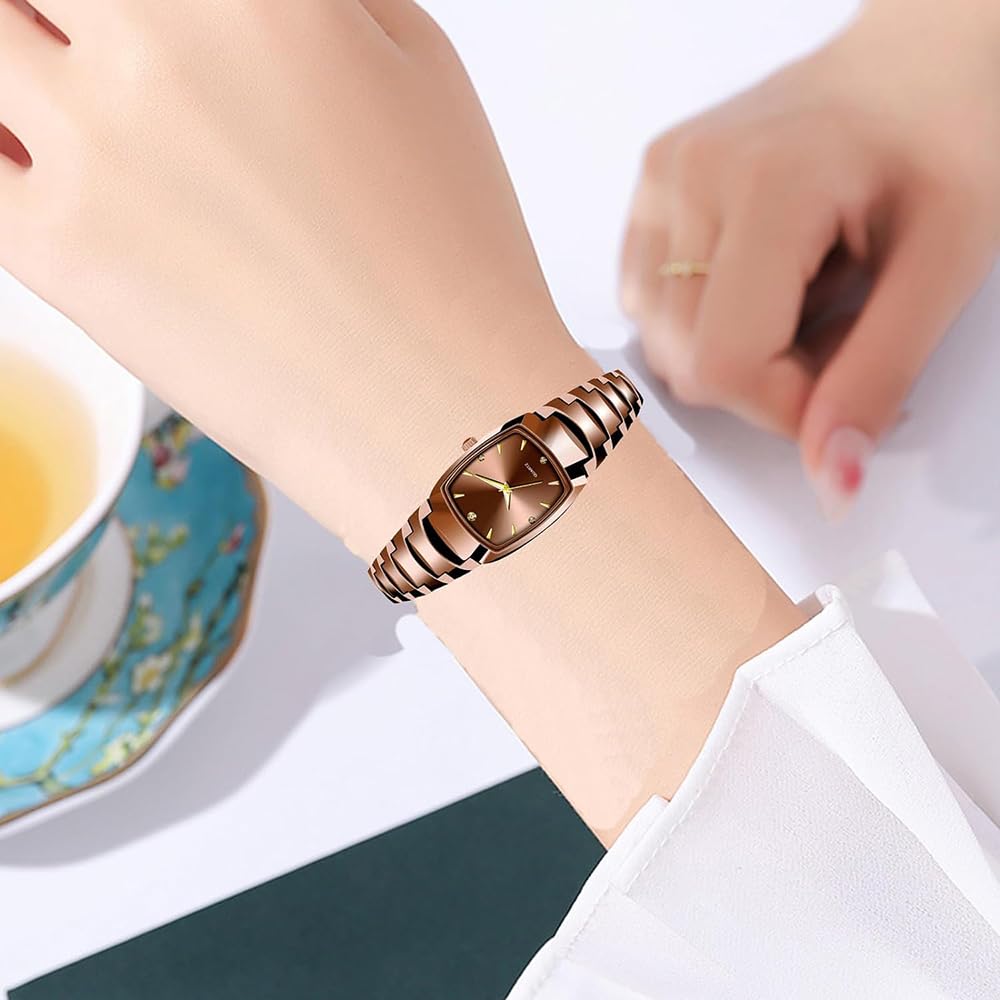 BESTKANG Watches for Women Small Square Face Ladies Watches Waterproof Tungsten Steel Dainty Dress Rectangle Exquisite F