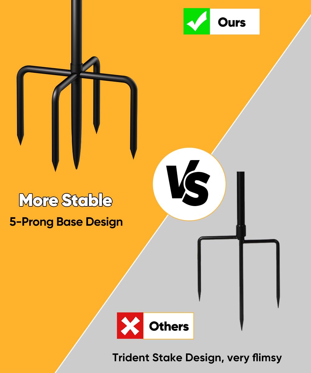 Ardier Adjustable Shooting Target Stand with 5-Prong Base, Portable Steel Target Holder with 9 Clips and 15 pcs Paper, I