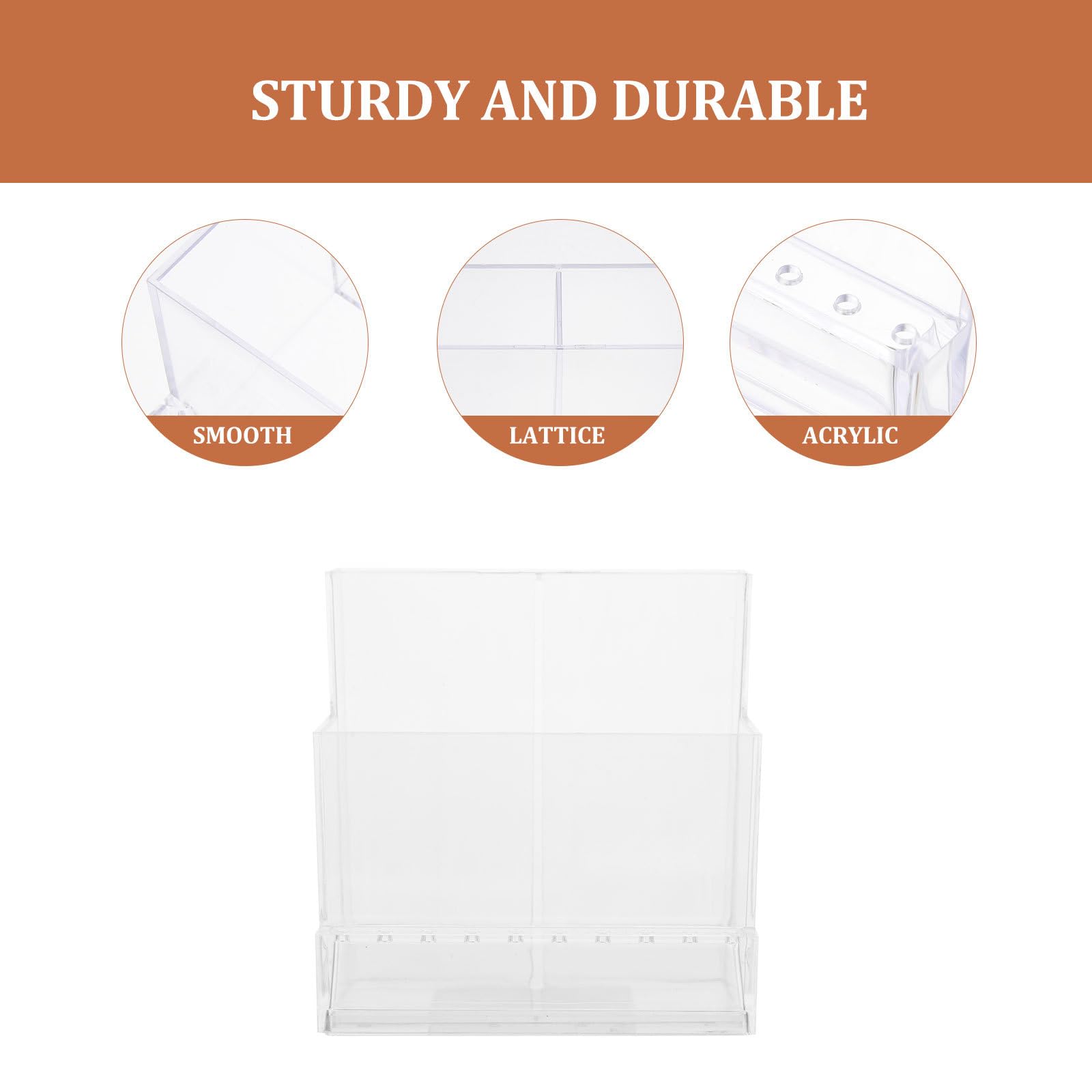 CLISPEED acrylic nail tool organizer and makeup caddy with multiple compartments for vanity and cosmetic storage.