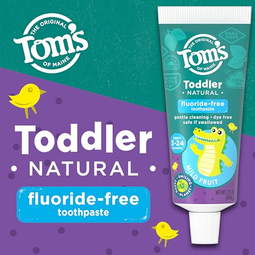 Tom's of Maine Toddler Fluoride Free Toothpaste, Mild Fruit, 3 - Product Imagery