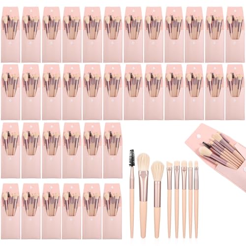 Telooco 36 Set Makeup Brush Set with Travel Pouch, Portable Make up Brushes – Skin color, Nylon