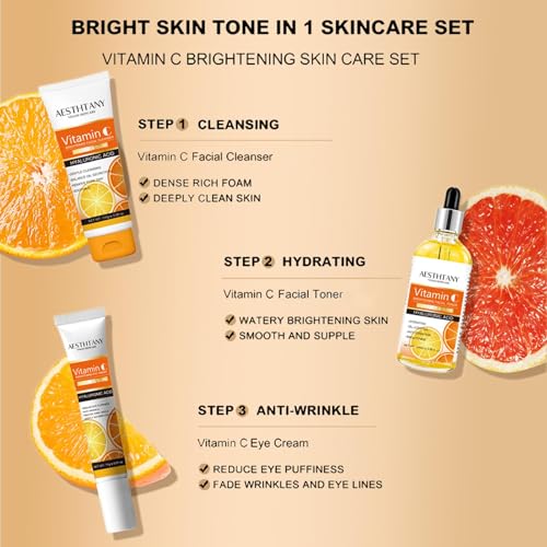 Vitamin C Skin Care Set For Women , 5-In-1 Moisturizing - Product Imagery