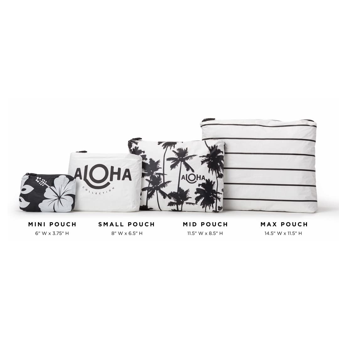 ALOHA Collection Small Pouch, Lightweight Splash-Proof Travel Pouch – Pinstripe, Tyvek
