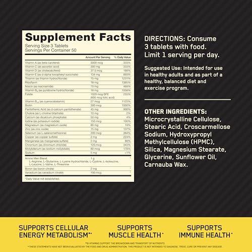 Optimum Nutrition Opti-Men Daily Multivitamin Supplement, 150 Ct - Product Imagery