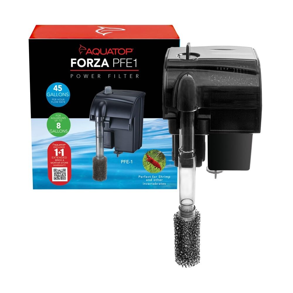 Aquatop Forza 80 GPH Power Filter for Aquariums –15-25 Gal Freshwater & Saltwater – Advanced Filtration Design – Keeps W