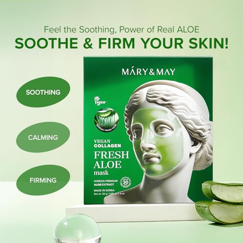Mary&May Fresh Aloe Cooling Hydrogel Mask, 4 Sheets - Product Imagery