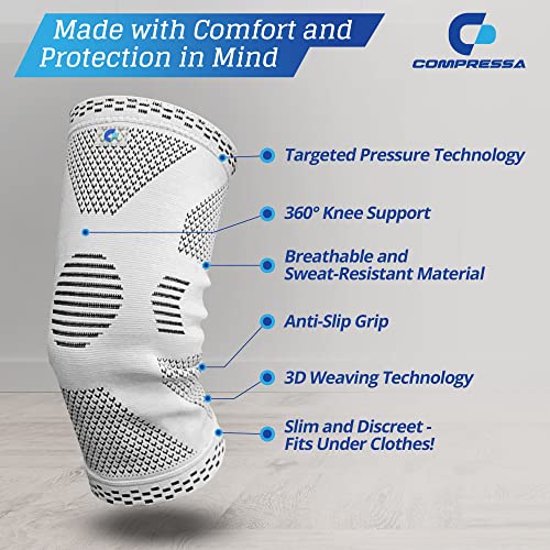 Compressa Knee Sleeve for Women & Men (Regular) - Non-Slip - Product Imagery