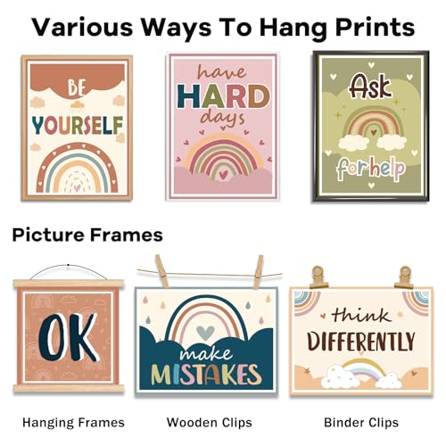 Mental Health Posters It's OK to Boho Bulletin Board Decorations - Product Imagery