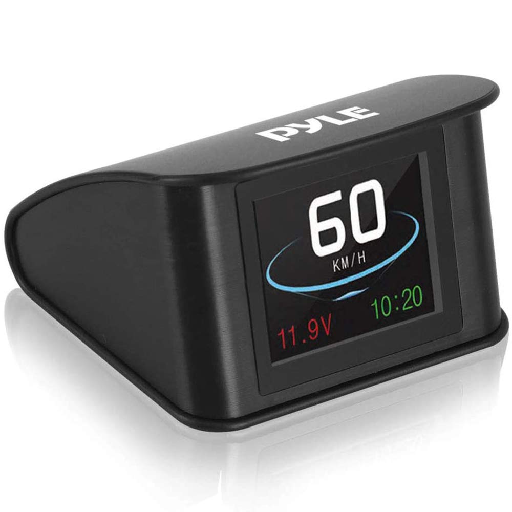 Pyle Universal Vehicle Smart HUD Display - 2.6" Digital Mini Car Dashboard Heads Up Windshield Speedometer Projector