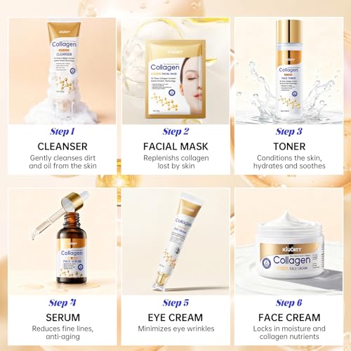 Collagen Skin Care Set - 7PCS Moisturizing Skin Care Set Reduce - Product Imagery
