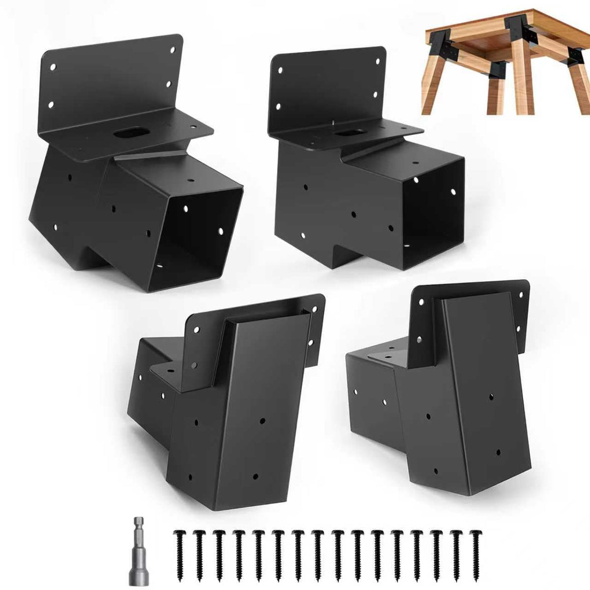 TAYORY 4 Pcs Deer Stand Brackets 4x4 (Strengthen Support, Easy Installation), Outdoor Angle Brackets with Powder-Coated 