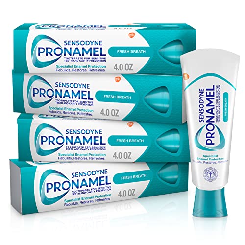 Sensodyne Pronamel Fresh Breath Enamel Toothpaste, 4 oz (4 Pack) - Product Imagery