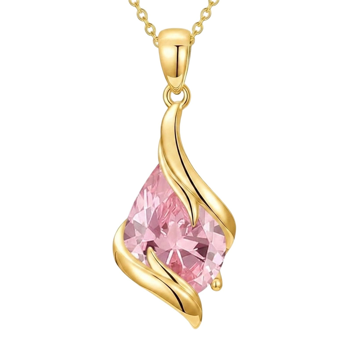 HPQQ Birthstone Necklace for Women Sterling Silver Teardrop Pendant Jewelry – product photo (Pendant Necklaces)