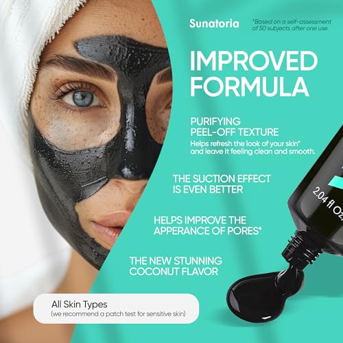SUNATORIA Charcoal Black Peel Off Face Mask, Blackhead Pore - Product Imagery