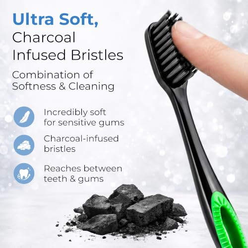 Xlent SMYL Activated Charcoal Toothbrush – Ultra Soft Tapered - Product Imagery