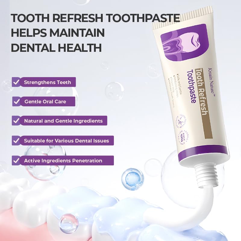 Kreain Nature Tooth Refresh Toothpaste, Fluoride-Free, 2 Pack