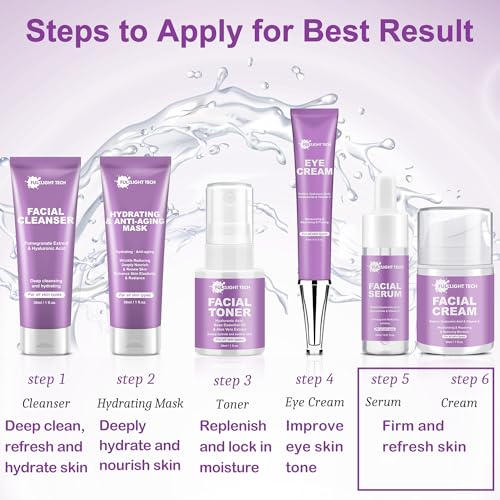 Skin Care Set,6 Pcs Anti-aging Skincare w/Korean - Product Imagery