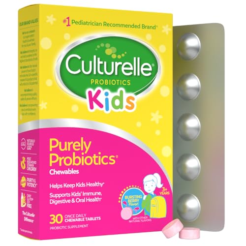 Culturelle Daily Chewable Probiotics for Kids Ages 3+, Berry - Product Imagery