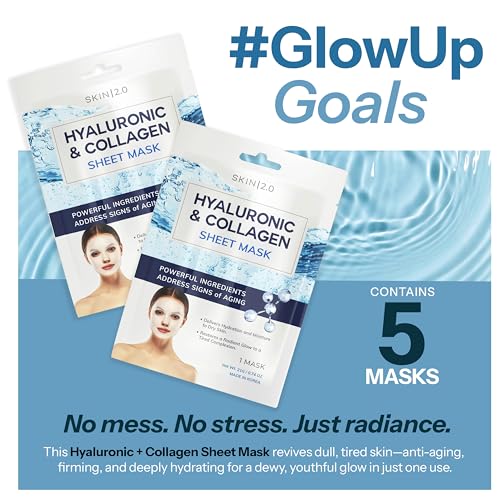 Skin 2.0 Hyaluronic Acid & Collagen Sheet Mask - Hydrating, - Product Imagery