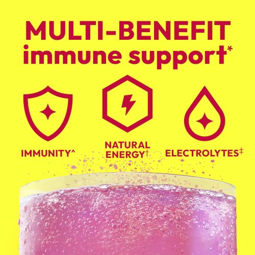 Emergen-C Vitamin C 1000mg Immune Support Powder, Raspberry, 60 - Product Imagery