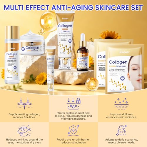 Collagen Skin Care Set - 7PCS Moisturizing Skin Care Set Reduce - Product Imagery