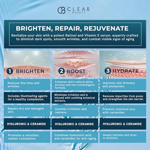 Clear Beauty Ceramide & Hyaluronic Acid Serum for Face - - Product Imagery