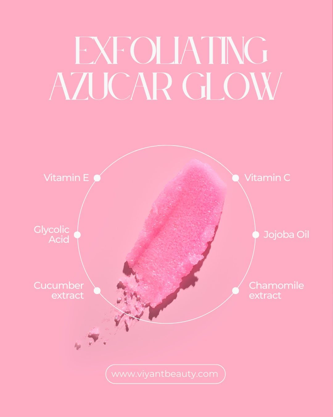 VIYANT BEAUTY AZUCAR GLOW Facial Sugar Scrub – Exfoliating Face Scrub for Glowing Skin, Gentle Face Exfoliator, Pore Cle