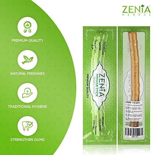 Zenia Sewak Natural Miswak Toothbrush - Vacuum Sealed Natural - Product Imagery