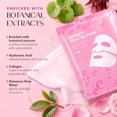 Bio Collagen Face Mask Overnight: Collagen Glow up Mask for Deep - Product Imagery