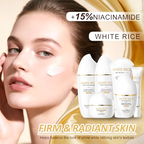 FOR SADOER Rice Niacinamide Skincare Set - 6 Piece Firming - Product Imagery