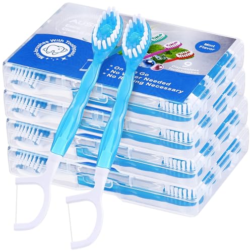 36 Pack Mini Disposable Toothbrushes – 5-in-1 Prepasted Travel - Product Imagery