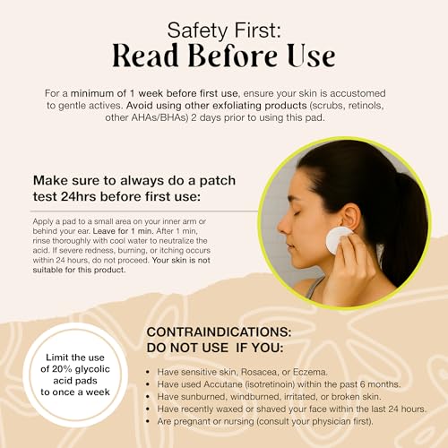 LivaClean 60 CT 20% Glycolic Acid Peel Pads with Aloe Vera – - Product Imagery