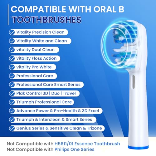 Replacement Brush Heads Compatible with Oral B- Double Clean - Product Imagery