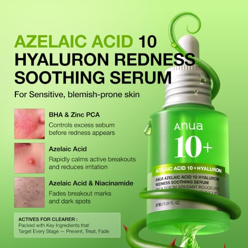 Anua Azelaic Acid 10 Hyaluron Redness Soothing Serum, 1.01 fl oz - Product Imagery