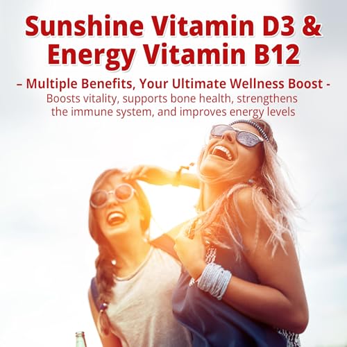NEVISS Vegan Vitamin D3 5000IU + Vitamin B12 Gummies for Women - Product Imagery