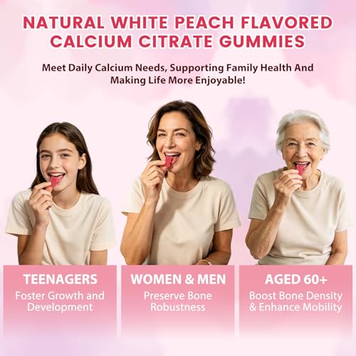 (2 Pack) Calcium Citrate 1200mg with Vitamin D3 K2 Gummies for - Product Imagery