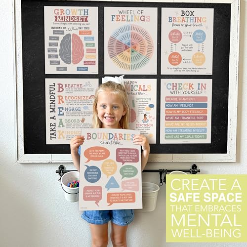 9 Mental Health Posters for Classroom - School Counselor Office - Product Imagery