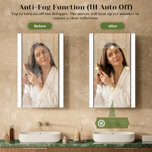 ACEMIRO 20x32 Inch Lighted Medicine Cabinet, Modern Bathroom - Product Imagery