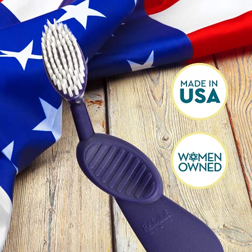RADIUS Toothbrush, Flex Brush, Soft Bristles, Right Handed, - Product Imagery
