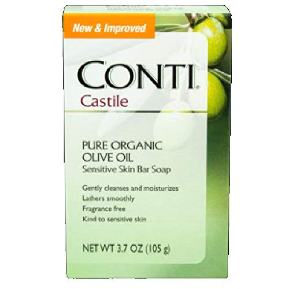 Pack of six Conti Castile Soap bars by Numark Laboratories Inc., 3.7 oz each, natural skin cleaning agent in a special packaging.