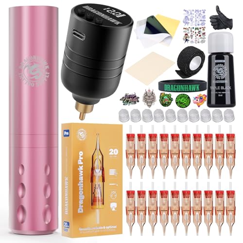 Dragonhawk S6 Pro Wireless Tattoo Gun Kit for Beginners – 1205RL / 1205RS 1203RL / 1205RS 1203RL / 1205RM 1205RL / 1205R