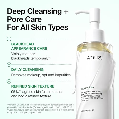 Anua Heartleaf Pore Control Cleansing Oil, Korean Skincare, 6.76 - Product Imagery