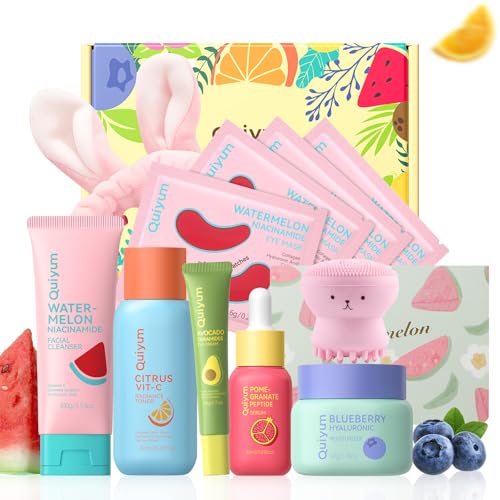 QUIYUM Daily Skincare Set for Young Women, 6-Piece Facial Care - Product Imagery