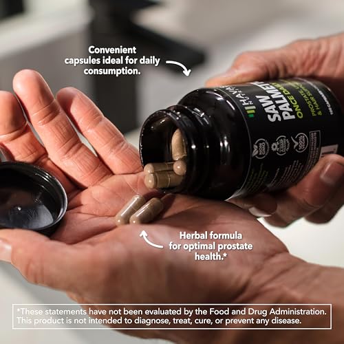 Saw Palmetto for Men Prostate Health Supplement, 500mg Per - Product Imagery