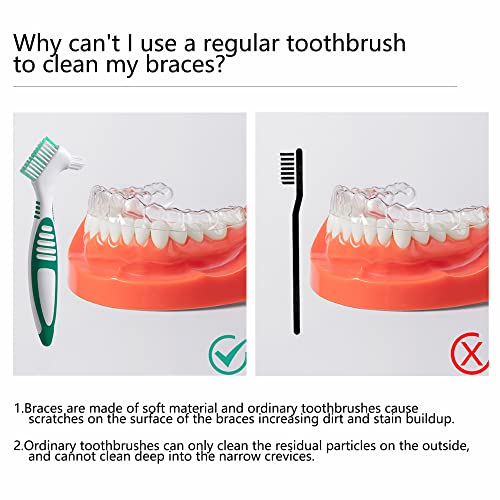Denture Brush 4Pcs Denture Toothbrushes Double Sided Toothbrush - Product Imagery