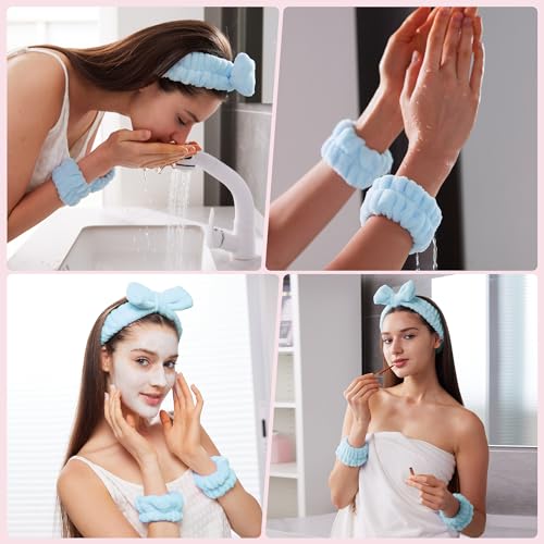 Ztomine Headbands for Women - Spa Headband and Wristband Set - - Product Imagery