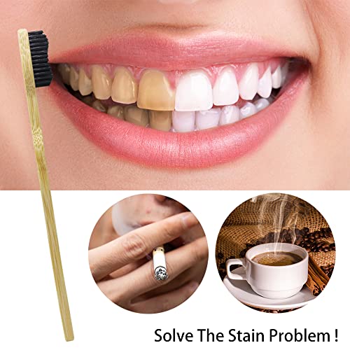 Extra Hard & Firm Bamboo Charcoal Toothbrush Long Head with Wide - Product Imagery