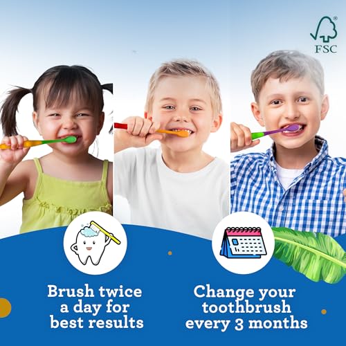 GuruNanda Butter On Gums Kids Toothbrush - 4 Pack Extra Soft - Product Imagery