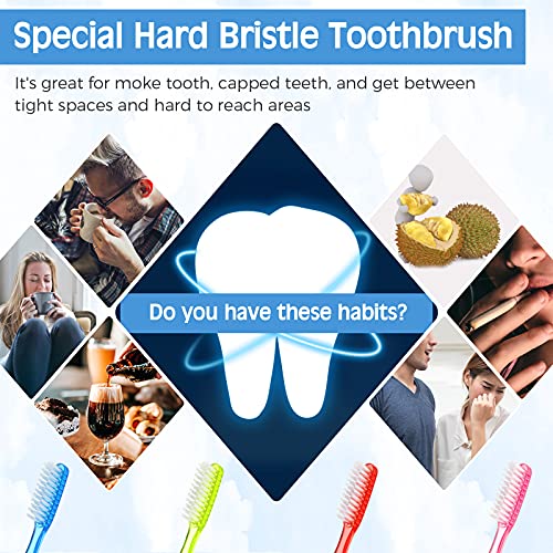 Zopeal 12 Pieces Extra Hard and Firm Toothbrush for Adults Bulk - Product Imagery