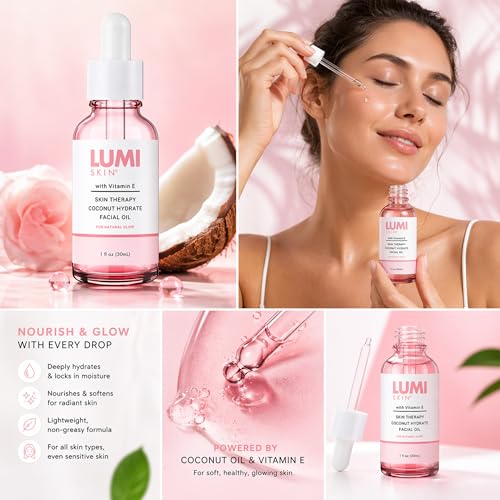 FACIAL OIL WITH COCONUT AND VITAMIN E FOR HYDRATION – - Product Imagery